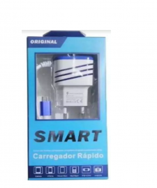 01 Carregador Smart 3.1a V8 Com 2 Portas - Produto Novo